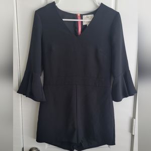 STS Sail To Sable Women's Black Romper - Size: 2 - Long Tulip Sleeves